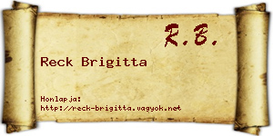 Reck Brigitta névjegykártya